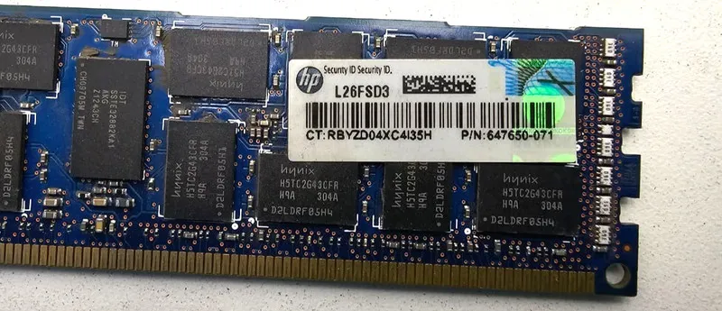 Модуль памяти x 8GB (32GB) 647650-071 HP/Hynix 2Rx4 PC3L-10600R DDR3-1333 server — фото лота 2