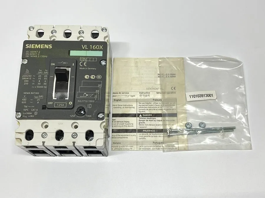 Автоматический выключатель SIEMENS 3VL1712-1DD33-0AA0 Circuit Breaker 125A 3P