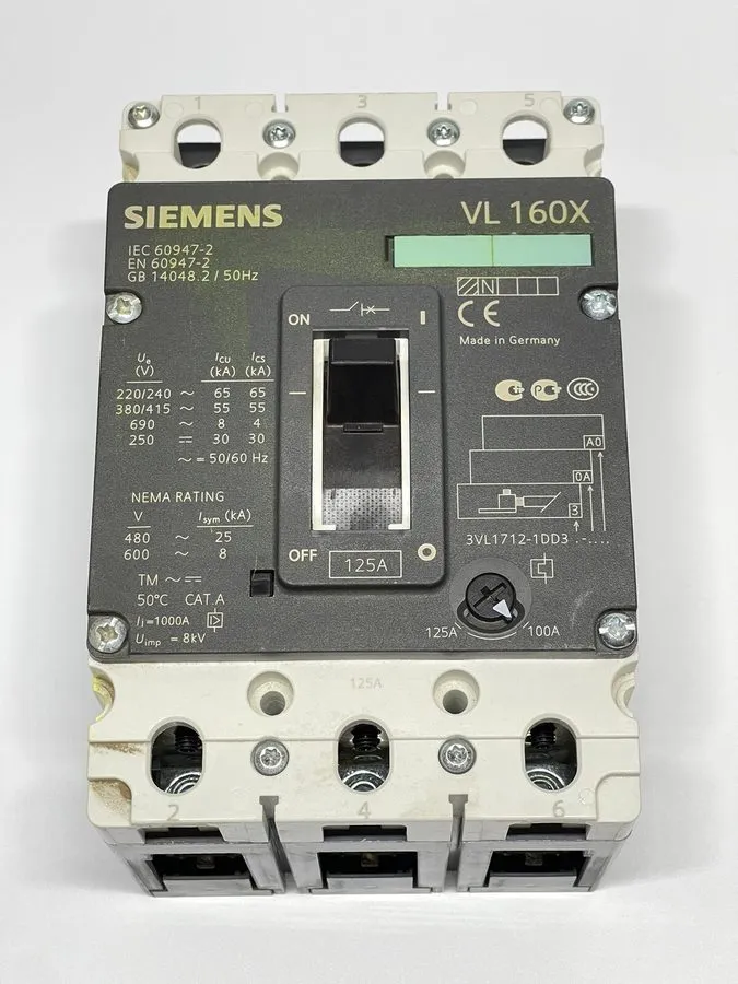 Автоматический выключатель SIEMENS 3VL1712-1DD33-0AA0 Circuit Breaker 125A 3P — фото лота 2