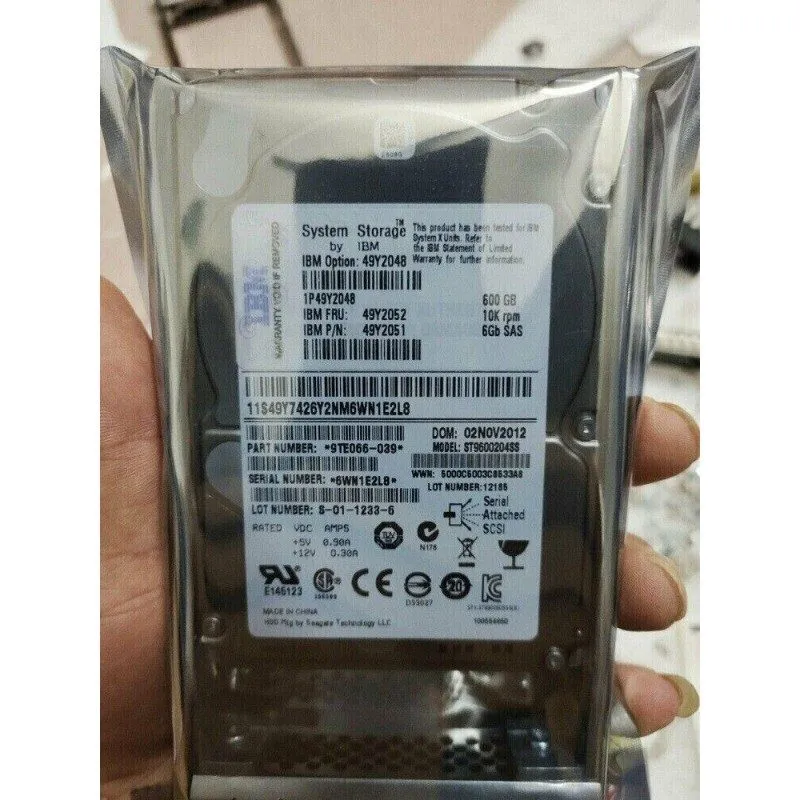 Жёсткий диск IBM 49Y2051 49Y2052 600GB 49Y2048 2.5 in 10K SAS 6G HDD HARD DRIVE