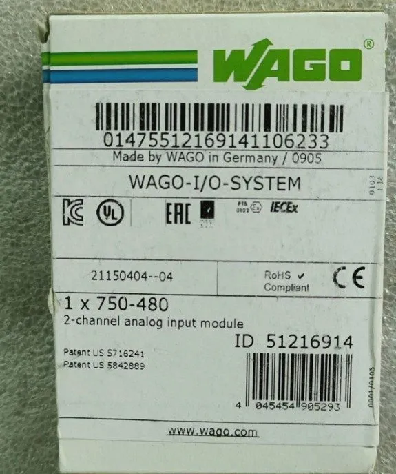 ПЛК WAGO 750-480 2-Channel Analog Input Module