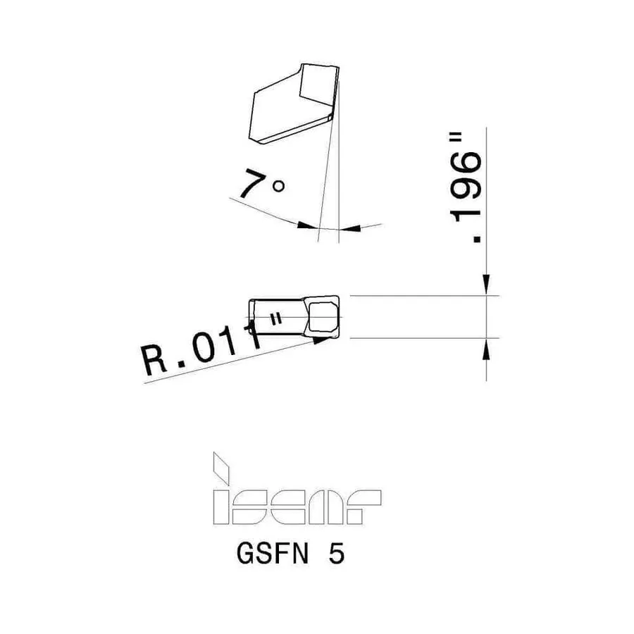 Режущий инструмент Iscar GSFN 5 IC908 Carbide Milling Insert