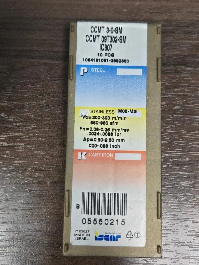 Режущий инструмент 1 ISCAR CCMT 3-0-SM IC807 05550215 INSERT — фото лота 2