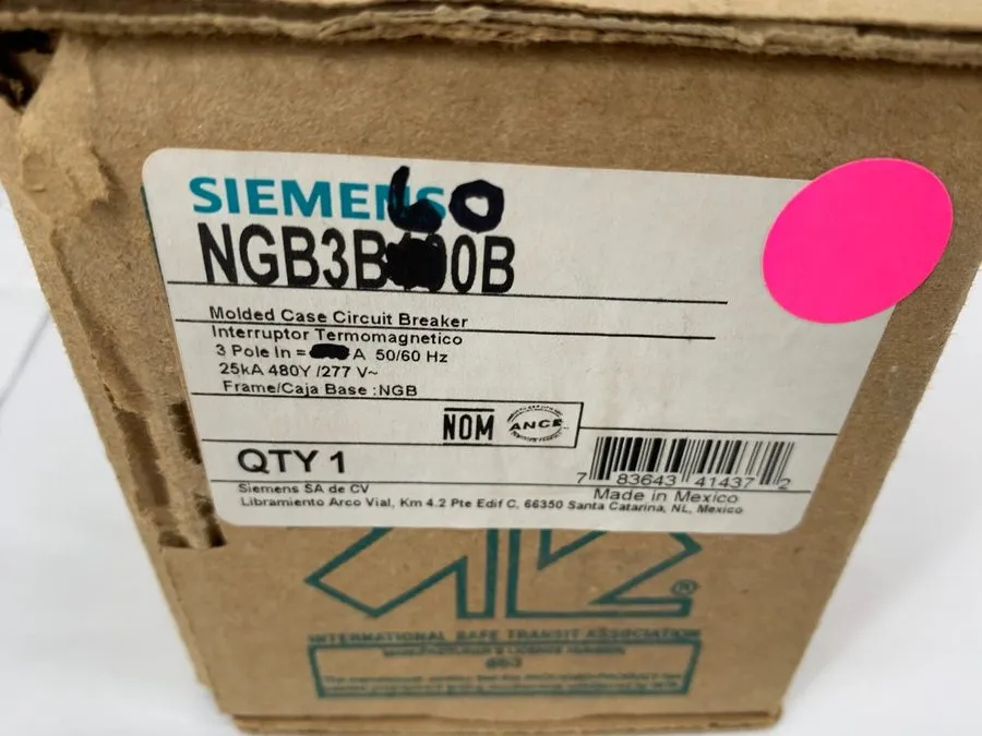Автоматический выключатель Siemens NGB3B060 Molded Case Circuit Breaker 3 Pole 6