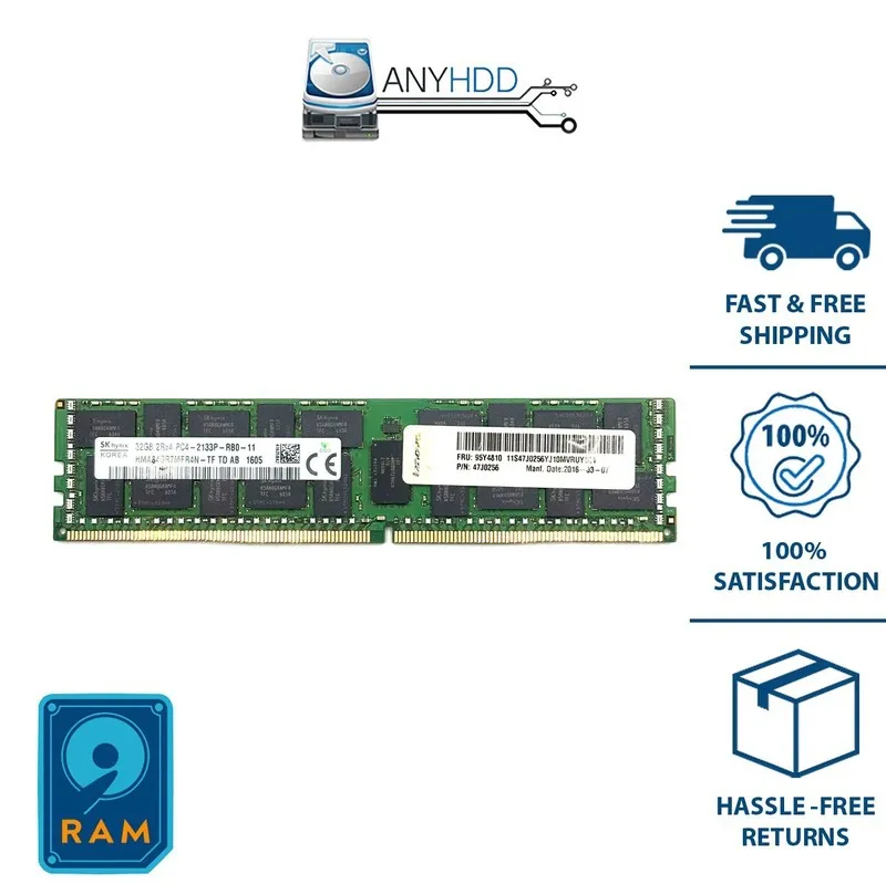 Модуль памяти SK Hynix 32GB 2Rx4 PC4-2133P DDR4 ECC Registered Server RAM HMA84G