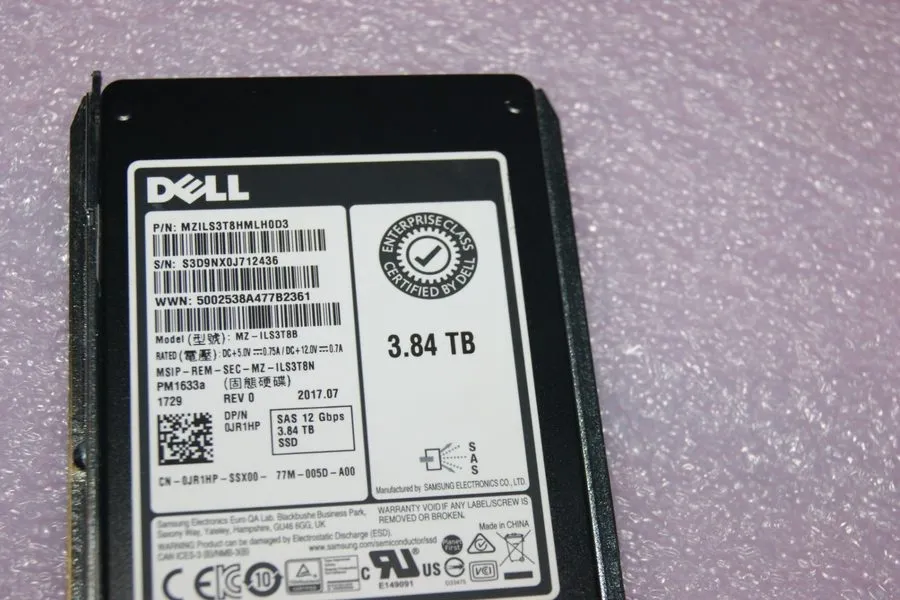 SSD-накопитель Dell Samsung PM1633a MZ-ILS3TBB 3.84TB 12G SAS 2.5" SSD 99% JR1HP — фото лота 2