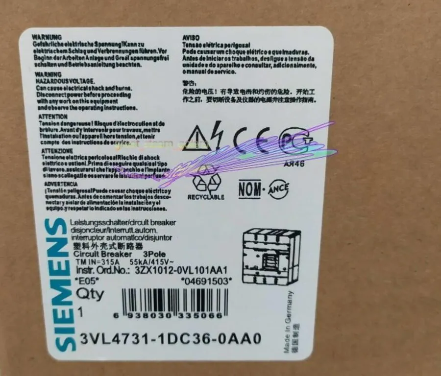 Автоматический выключатель Siemens 3VL4731-1DC36-0AA0 (3VL4740-1AA36-0AA0+3VL943