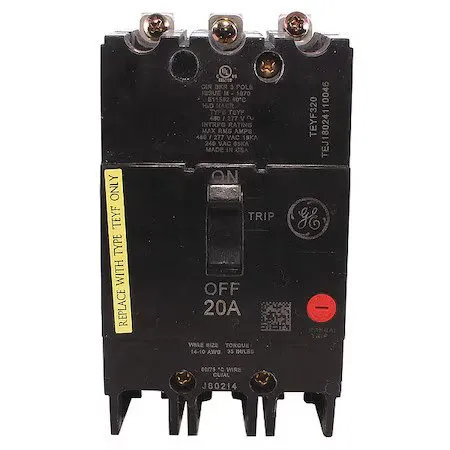 Автоматический выключатель ABB TEYF320 3-Pole 20A 480V Circuit Breaker with 120v