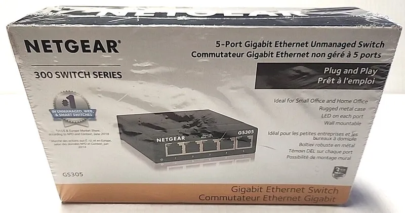 Коммутатор NETGEAR GS305300PAS 5 Port Gigabit Ethernet Unmanaged Switch