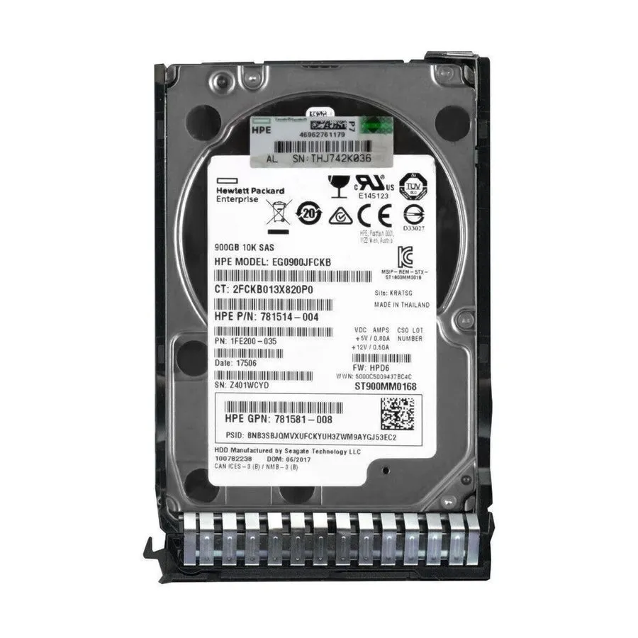 Жёсткий диск HPE 846269-B21 785411-001 900GB 781514-004 10K 2.5" 12G SAS DL380 G