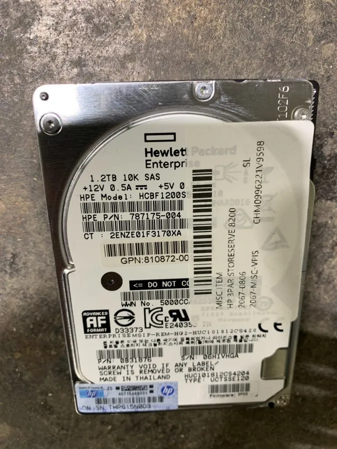 Жёсткий диск HP 787175-004 1.2TB 10K SAS 12Gb/s 2.5" Hard Drive HGST HUC101812CS