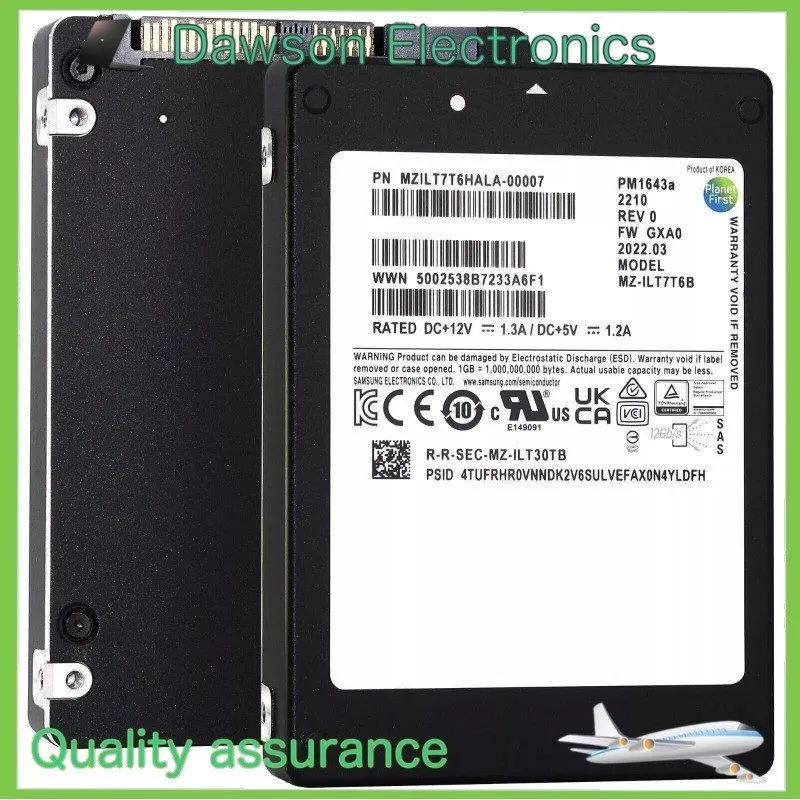 SSD-накопитель Samsung PM1643a 7.68TB SAS 12Gb/s 2.5" Enterprise SSD—MZILT7T6HAL