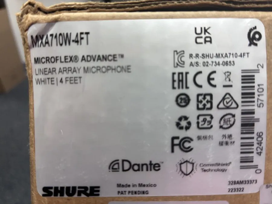 Микрофон Shure MXA710W-4FT White Microflex Advance Linear Array Microphone — фото лота 1