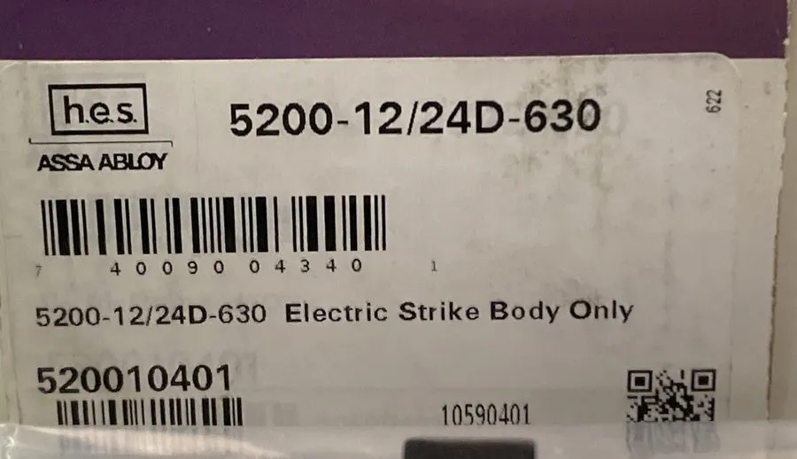 Фотокамера ASSA ABLOY HES 5200-12/24D-630 ELECTRIC STRIKE BODY ONLY