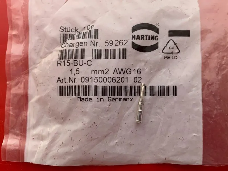 Электронный компонент 10x 09150006201 HARTING R15-BU-C Contact Crimp Socket 16 A — фото лота 2