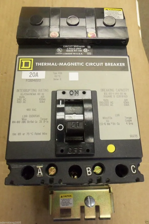 Автоматический выключатель Square D FCB34020 Thermal-Magnetic Circuit Breaker 20