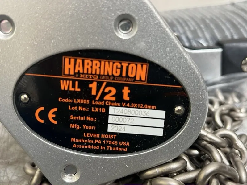 Таль HARRINGTON LX005-5 Lever Chain Hoist Hook Mounted 1,000 lb Lifting Cap 5 ft