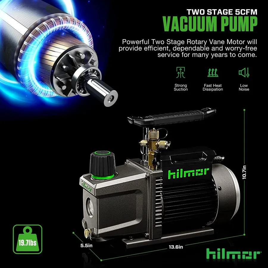 Насос Hilmor 1948121 HVAC Vacuum Pump 5 Cfm — фото лота 1