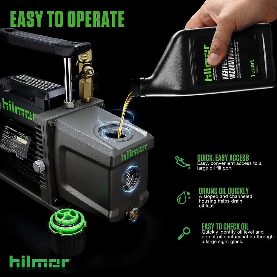 Насос Hilmor 1948121 HVAC Vacuum Pump 5 Cfm — фото лота 2