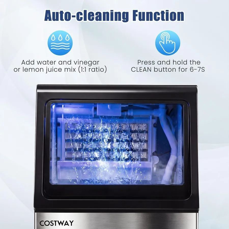 Льдогенератор 110lbs/24h Commercial Built-in Ice Maker Machine Display Ice Cube