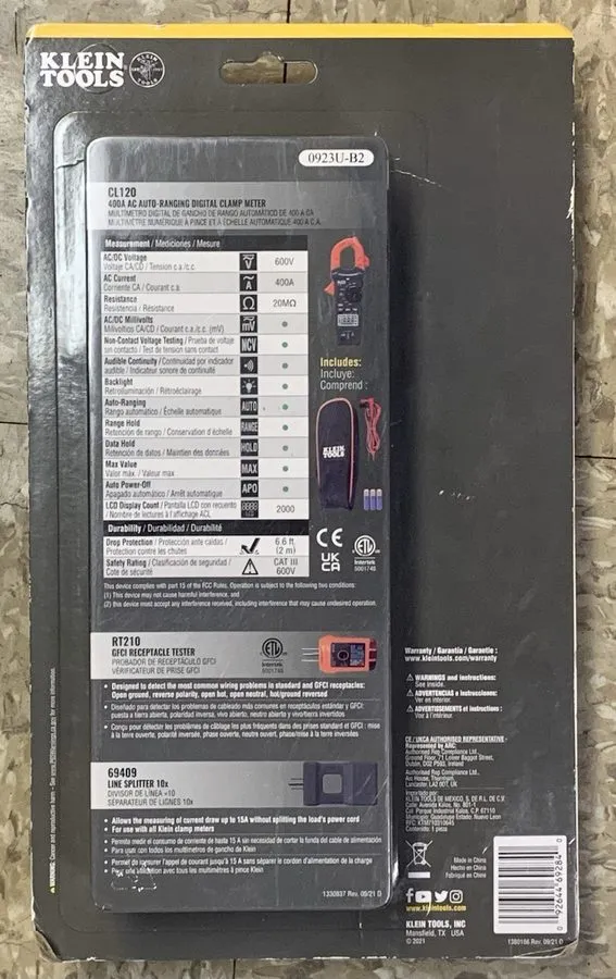 Тестер Klein Tools CL120KIT Clamp Meter Electrical Test Kit