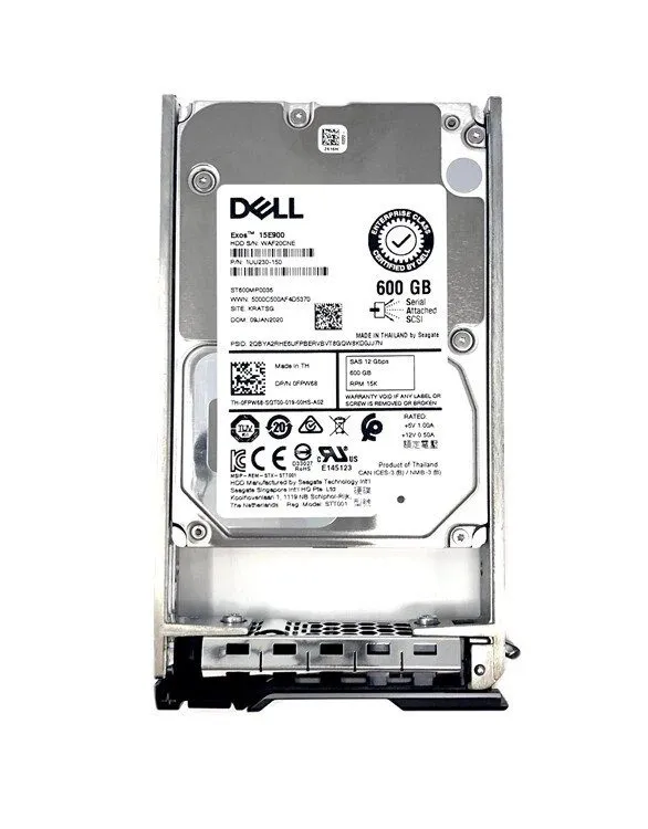 Сервер Dell 0FPW68 04HGTJ ST600MP0036 600GB 15K 12Gbps SAS 2.5 Inch Server Hard  — фото лота 1