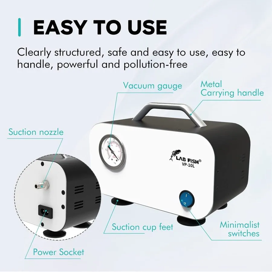 Насос LABFISH Lab Vacuum Pump Portable Oilless Diaphragm Vacuum Filtration 10L/m