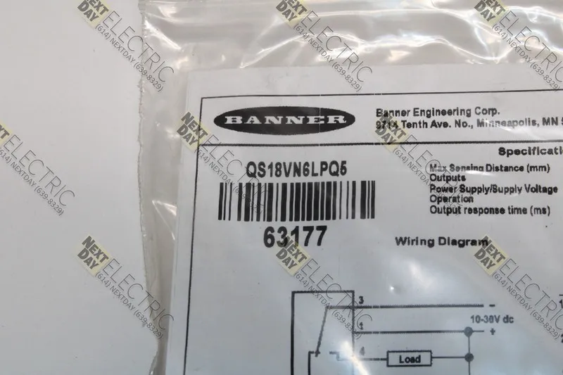 Фотоэлектрический датчик Banner QS18VN6LPQ5 Photoelectric Sensor 10-30 VDC