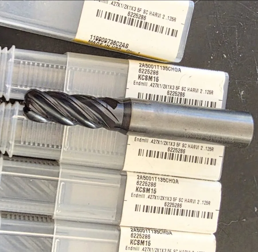 Режущий инструмент 1/8" (.125") CARBIDE END MILL 4 FLUTE KENNAMETAL H1TE4RA0125R — фото лота 1