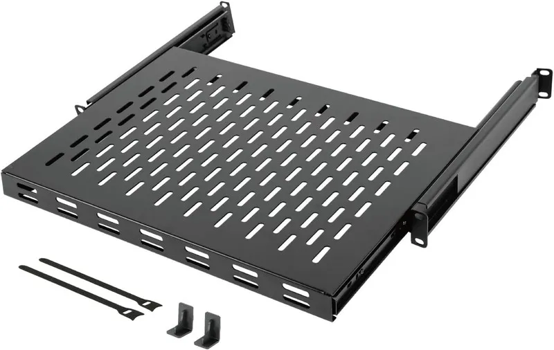 Стойка/шкаф 1U Sliding Rack Shelf,4-Post Vented Rack Mount Shelf,13.8in Deep wit — фото лота 2