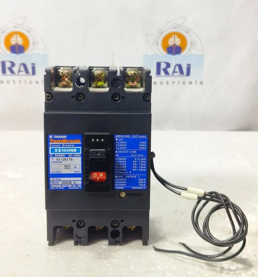 Автоматический выключатель TERASAKI TEMBREAK XS100NB 3POLE 50A CIRCUIT BREAKER W