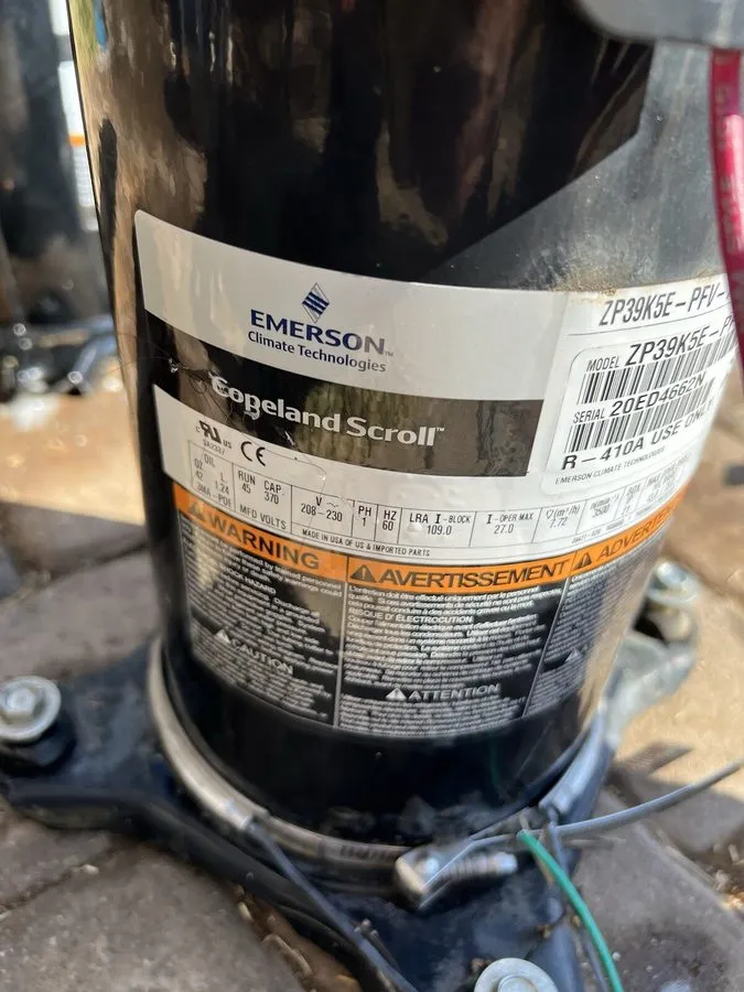 Компрессор COPELAND SCROLL COMPRESSOR model ZP39K5E -PFV 130 year 2020 220v sing — фото лота 1