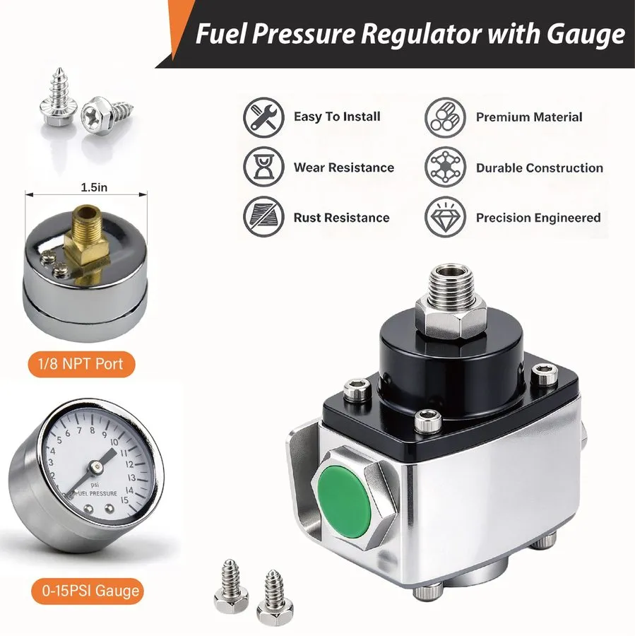 Трубопроводная арматура 12-803 Adjustable Fuel Pressure Regulator Fit — фото лота 2