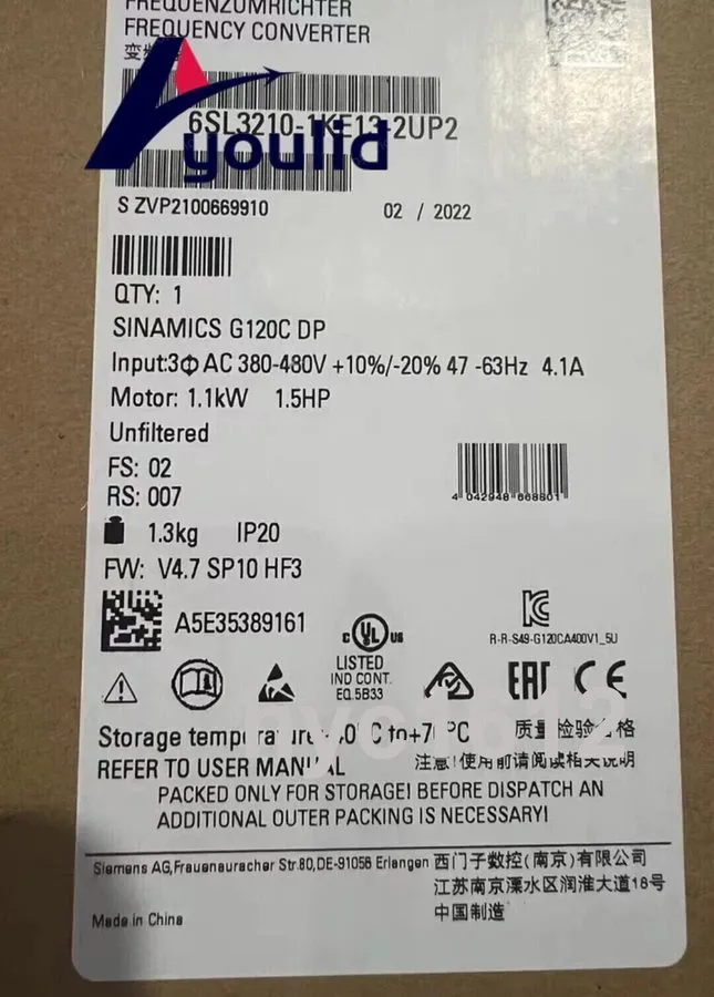 Частотный преобразователь 6SL3210-1KE13-2UP2 SIEMENS SINAMICS G120C RATED POWER