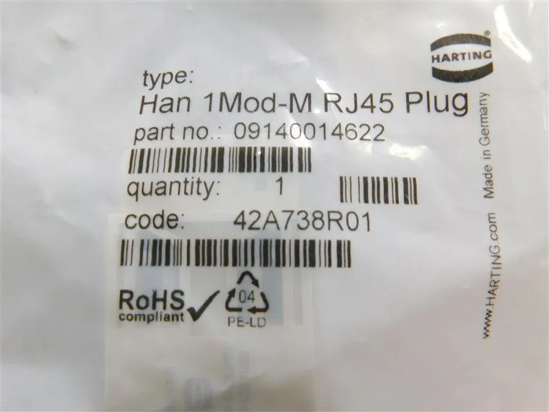 Разъём Harting 09140014622 Modular RJ45 Connectors Han 1Mod-M Plug