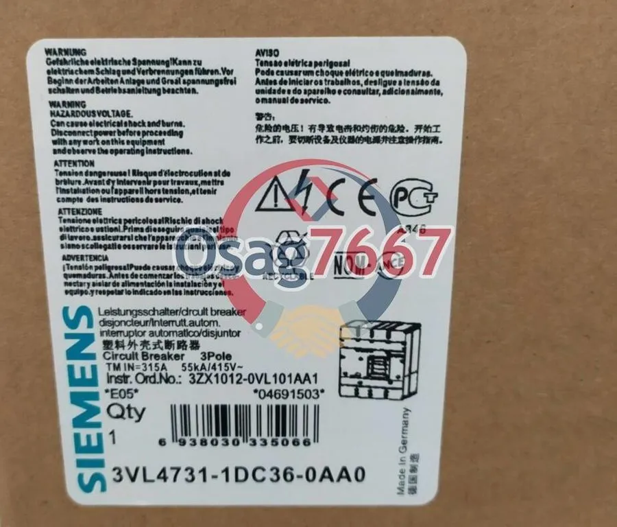 Автоматический выключатель Siemens 3VL4731-1DC36-0AA0 (3VL4740-1AA36-0AA0+3VL943