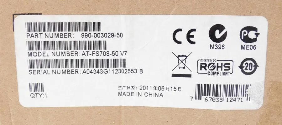 Коммутатор Allied Telesis AT-FS708 PoE 8 Port 10/100Mbps + 1 SFP Switch WORKS