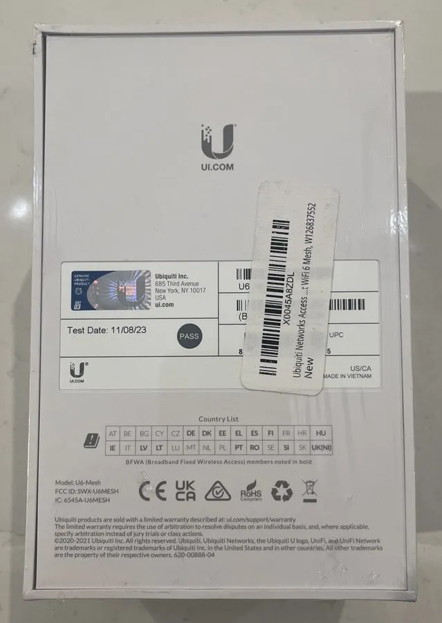 Точка доступа Wi-Fi Ubiquiti U6 Mesh, Wifi 6 Indoor/Outdoor Access Point U6-Mesh — фото лота 1