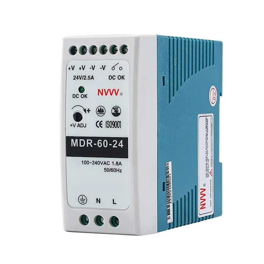 Блок питания MDR6024 24VDC DIN Rail Power Supply 60W 2.5A Dual Output 120VAC To