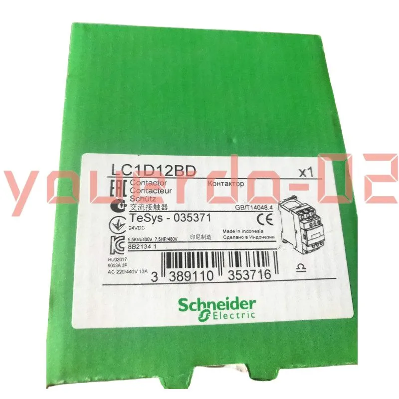 Контактор Schneider LC1D12BD TeSys Deca three-pole contactor, 12A, 24VDC, cULus