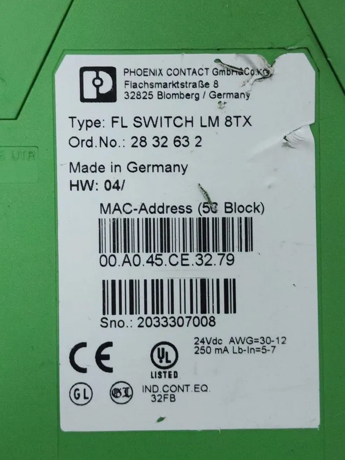 Коммутатор Phoenix Contact 2832632 FL Switch LM 8TX 8-Port Ethernet Switch