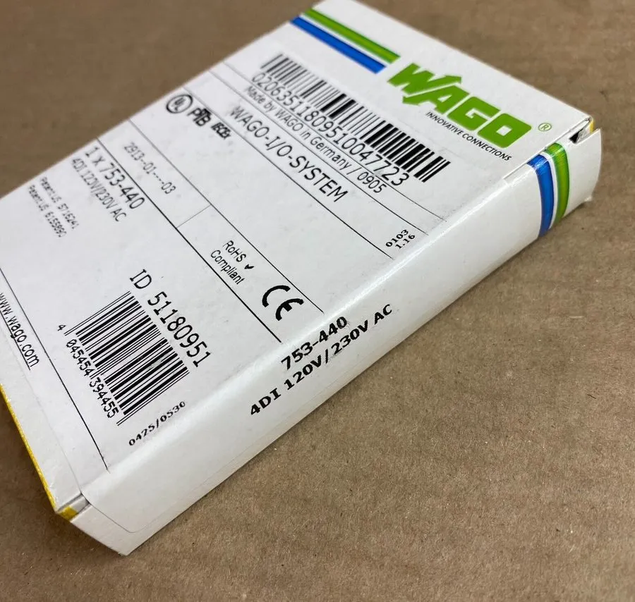 Модуль ввода-вывода WAGO 753-440 DIGITAL INPUT MODULE: 4 CHANNELS 120/230 VAC
