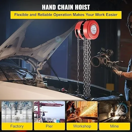 Таль Hand Chain Hoist 2000 Lbs Capacity 8ft/2.5m Torin Manual Chain Fall with 1 