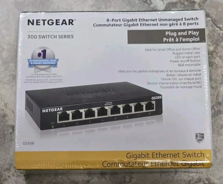 Коммутатор NETGEAR GS308 8-Port Gigabit Ethernet Unmanaged Switch Desktop Wall M