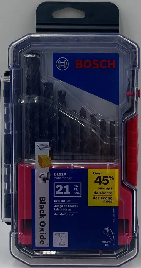 Режущий инструмент Bosch Black Oxide Metal Drill Bit Set BL21A — фото лота 1
