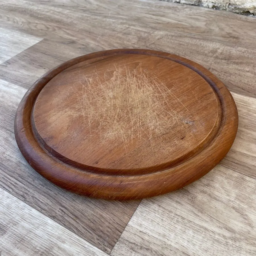 Плата Vintage French Wooden Cutting Board Round Kitchen Breadboard 22102410 — фото лота 1