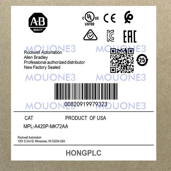 Серводвигатель Allen-Bradley MPL-A420P-MK72AA 2kW Low-Inertia Servo Motor 230V A