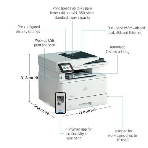 Лазерный принтер HP LaserJet Pro MFP 4101fdw Multifunction Laser Printer 2Z619F 