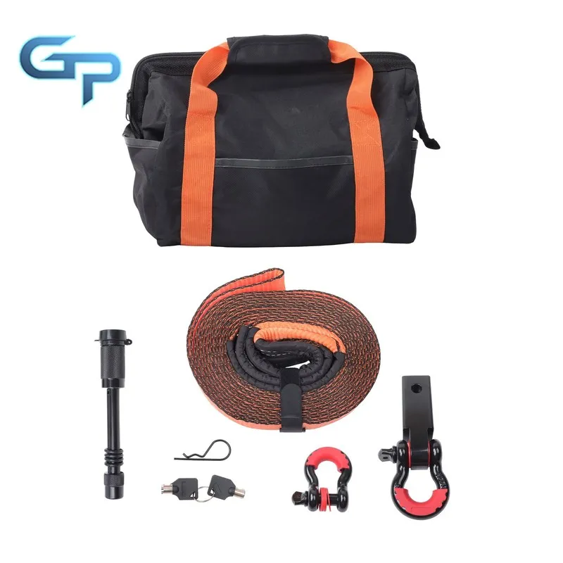 Такелажная скоба Recovery Tow Strap Kit 3" x 20' With 3/4" Anti-Theft D-Ring Sha — фото лота 2