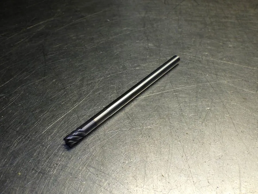 Режущий инструмент Kyocera / SGS 1/4" 6 Flute Carbide Cr Endmill 4" OAL .015 Rad — фото лота 1